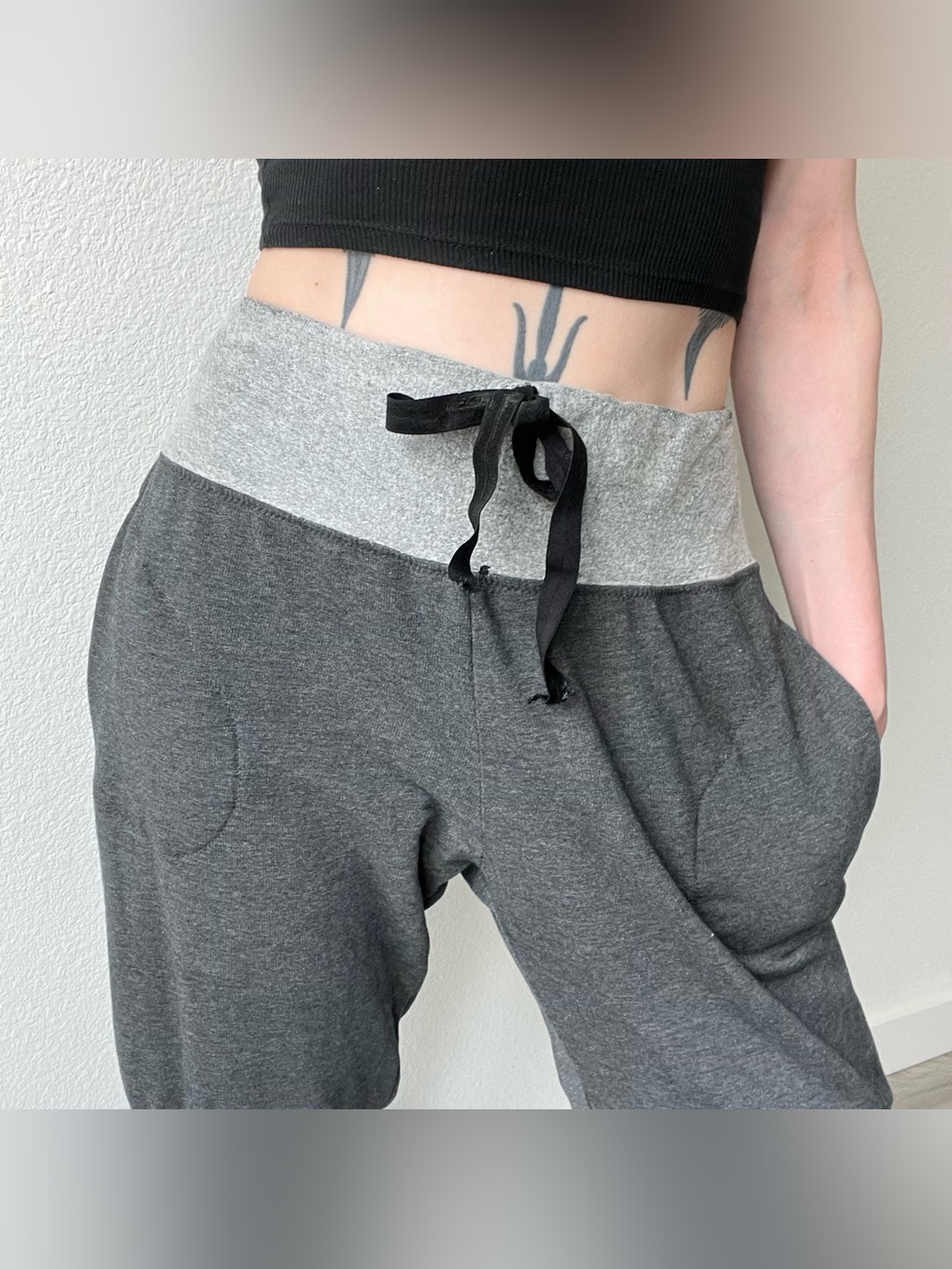 Softest grey joggers, fleece sweat pants, charcoal grey, handmade, Medium M
